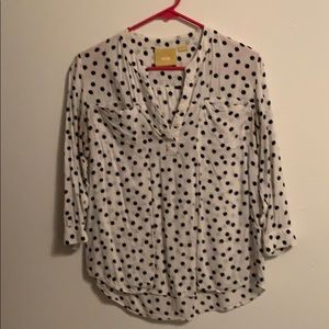 Polka dot blouse from Anthropologie
